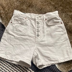 Reformation high waisted denim jean shorts, size 25